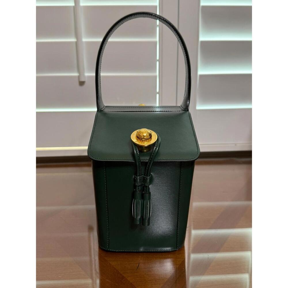 Celine Starball House Leather Green Basket Hand Bag - Picture 4 of 11